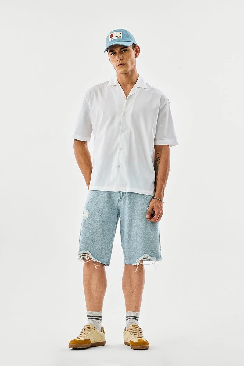 سنيتش قميص قطني مطرز بقصة مريحة