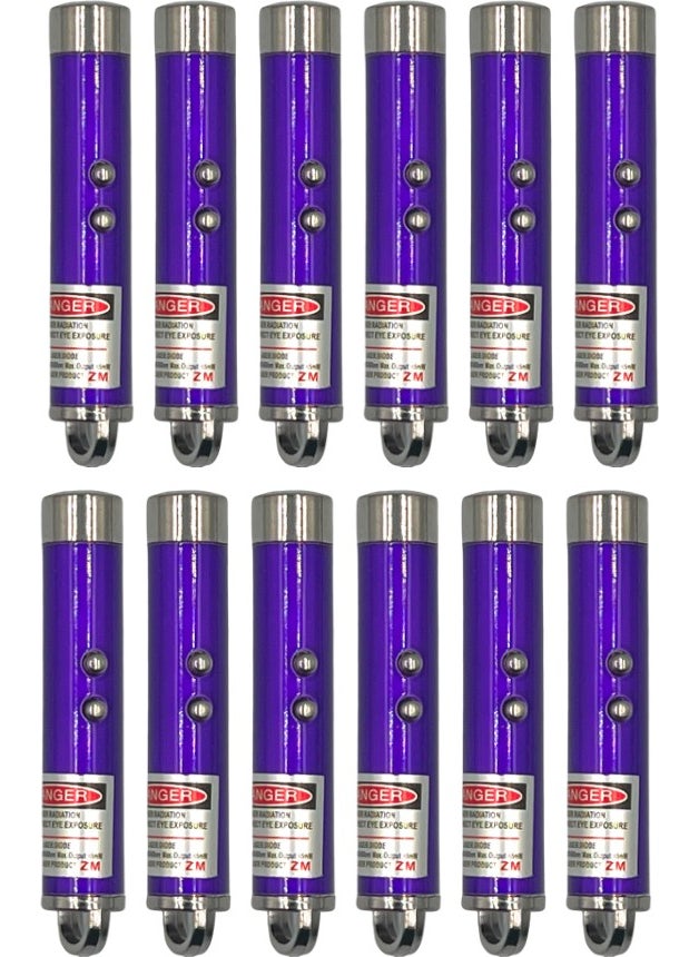 Powerdex 3 in 1 Flashlight Laser Night Light Keychain Battery Purple 1 Pack (12 Pieces)  - Image 1