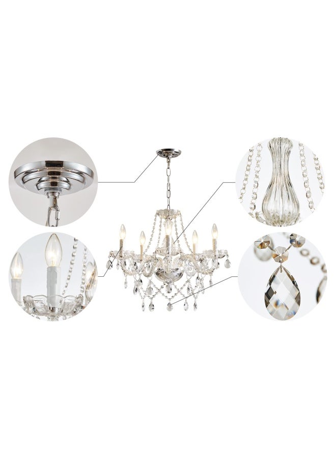 Generic Sm Saint Mossi Saint Mossi Modern Contemporary Elegant K9 Crystal Glass Chandelier Pendant Ceiling Lighting Fixture 5 Lights  - Image 4