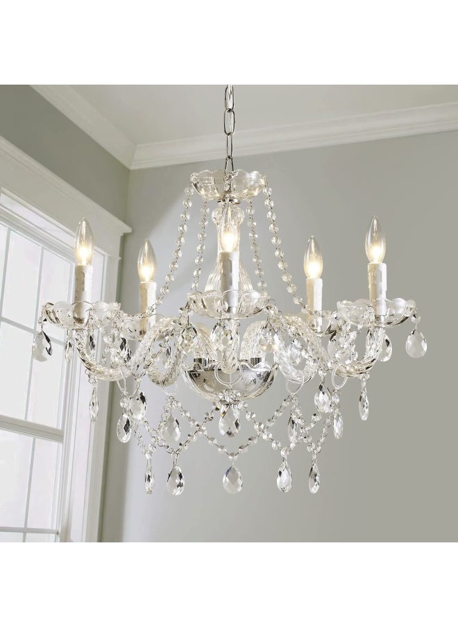 Generic Sm Saint Mossi Saint Mossi Modern Contemporary Elegant K9 Crystal Glass Chandelier Pendant Ceiling Lighting Fixture 5 Lights  - Image 1