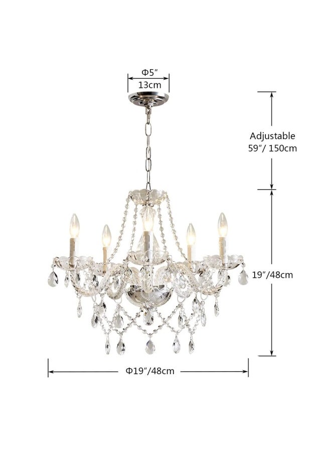Generic Sm Saint Mossi Saint Mossi Modern Contemporary Elegant K9 Crystal Glass Chandelier Pendant Ceiling Lighting Fixture 5 Lights  - Image 3