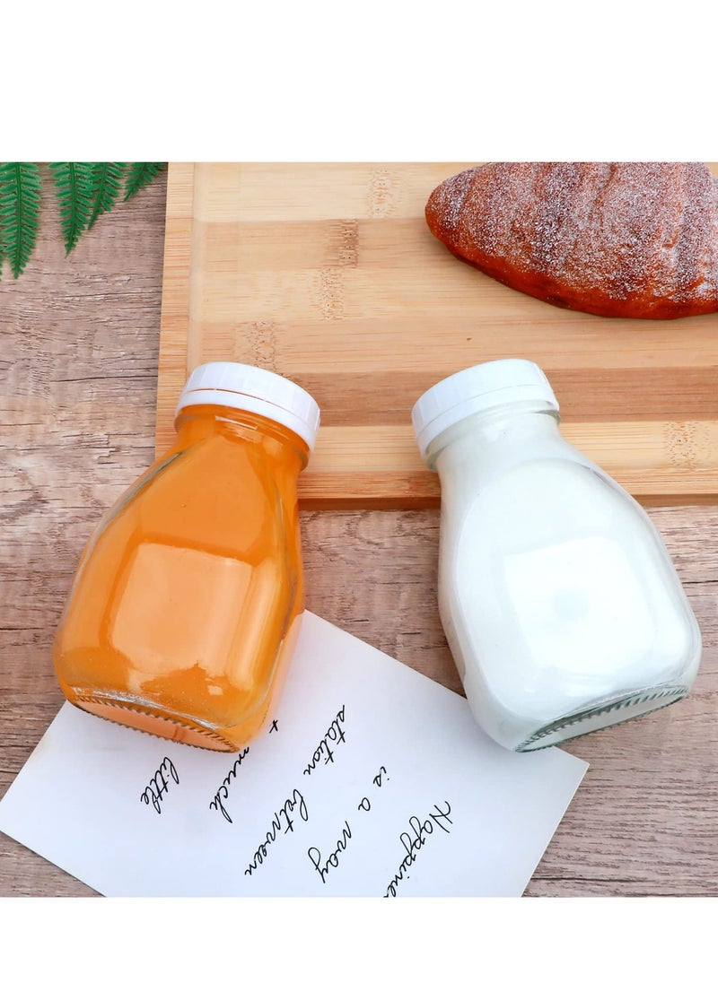 Generic عبوات زجاجية قابلة لإعادة الاستخدام سعة 10 أوقية مع أغطية 4 عبوات للحليب والعصائر والمشروبات والحفلات والأعراس والهدايا  - Image 4