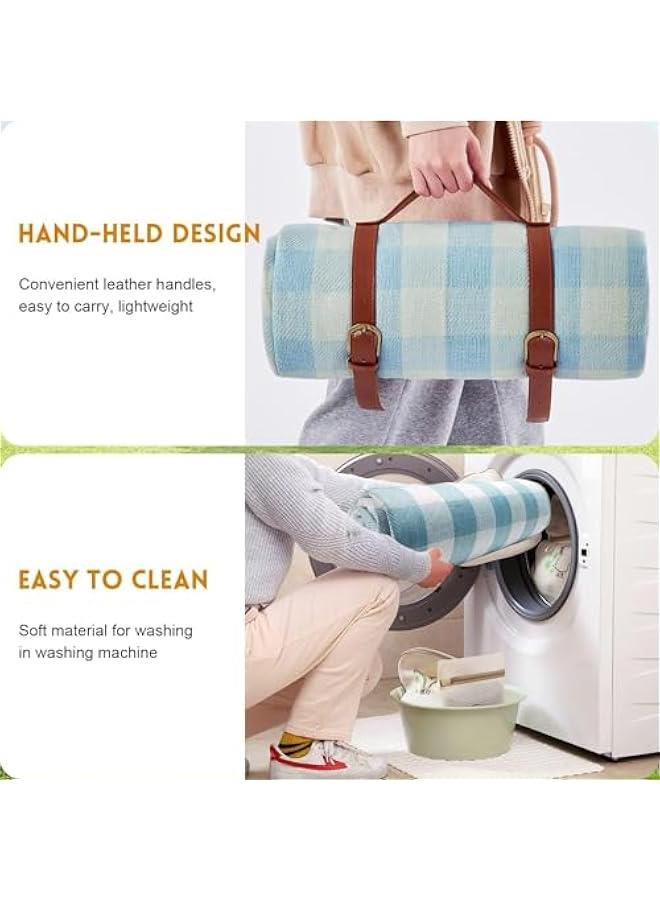 هوكور بطانية نزهة من هوكور، بطانية نزهة محمولة قابلة للطي ومقاومة للماء مع حزام حمل في الهواء الطلق، 3 طبقات قابلة للطي مثالية للحديقة العشبية والمشي لمسافات طويلة والسفر والاماكن الداخلية (200 × 200 سم) - Image 4