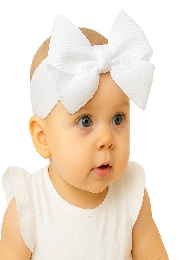 بيلاستيلا مجموعة بيلا ستيلا المكونة من 5 قطع من عصابات الرأس للأطفال للبنات والأولاد، عصابات شعر ناعمة قابلة للتمدد بتصميمات فيونكة وزهرة وعقدة، إكسسوارات شعر مريحة وأنيقة للأطفال حديثي الولادة والرضع والأطفال الصغار (متعدد الألوان - 3) - Image 4
