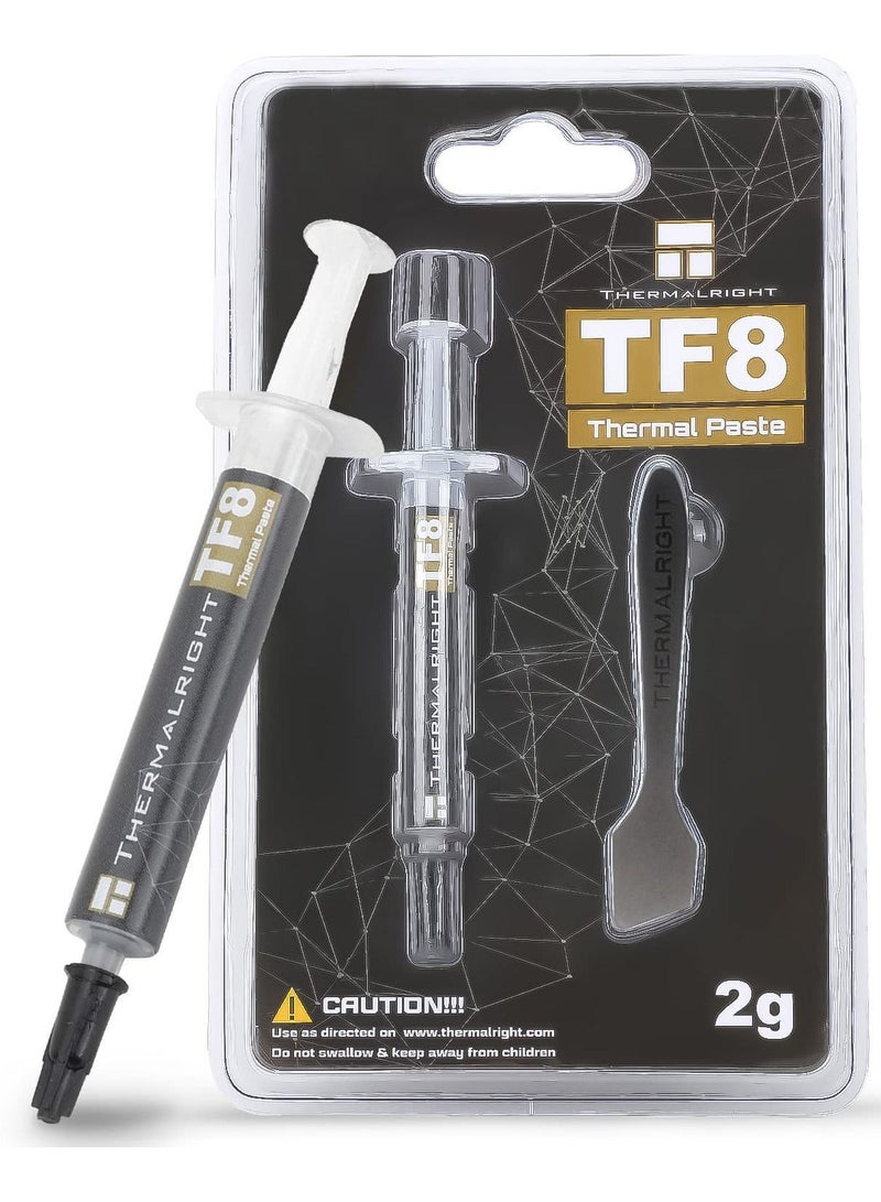 TF8 High Performance Thermal Compound Paste 2 Grams, 13.8W/mK, High Durability for All heatsinks CPU Coolers with applying Tool - Image 1