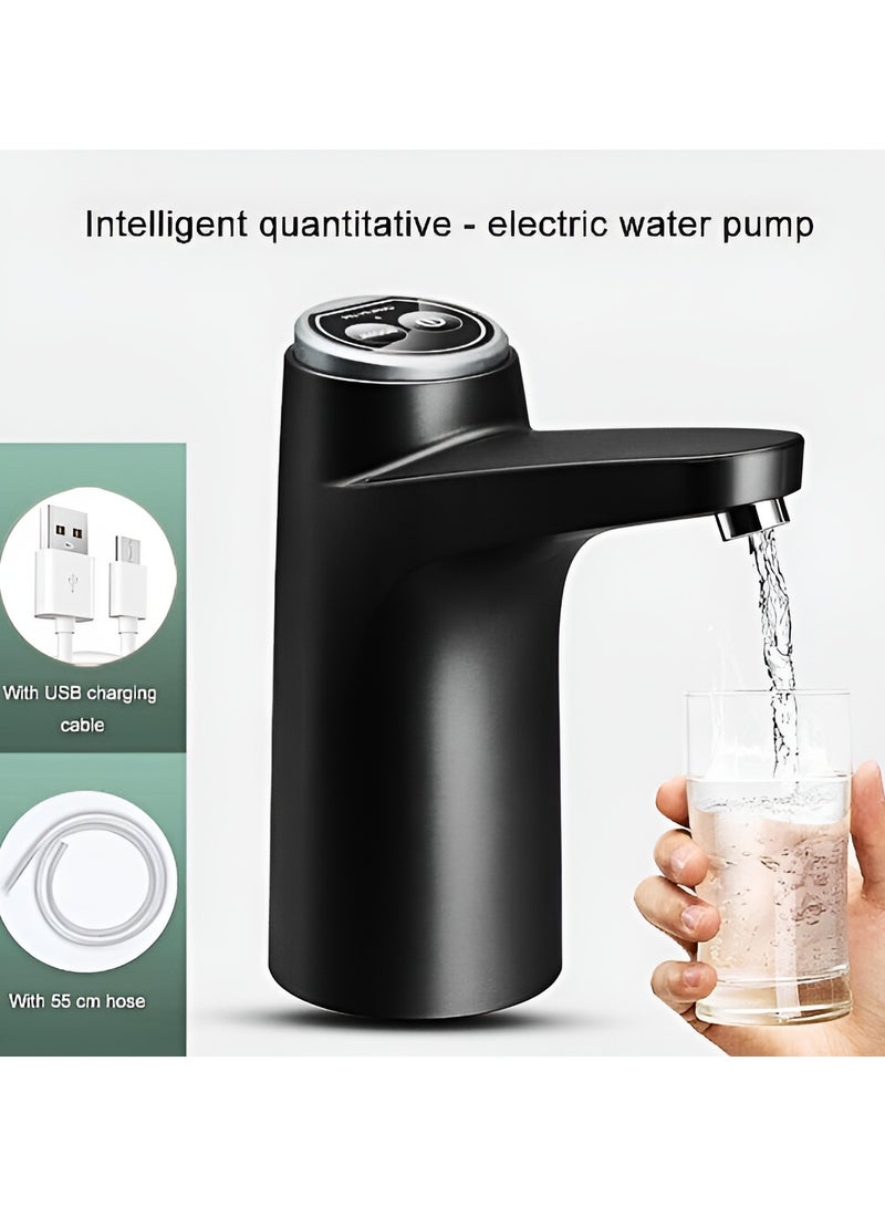 KRAWN Water Dispenser Pump Quantitative Drinking Water Pump Portable USB Charging Electric Bottle Pump Multipurpose Dispenser for Home Camping, Black - Image 2