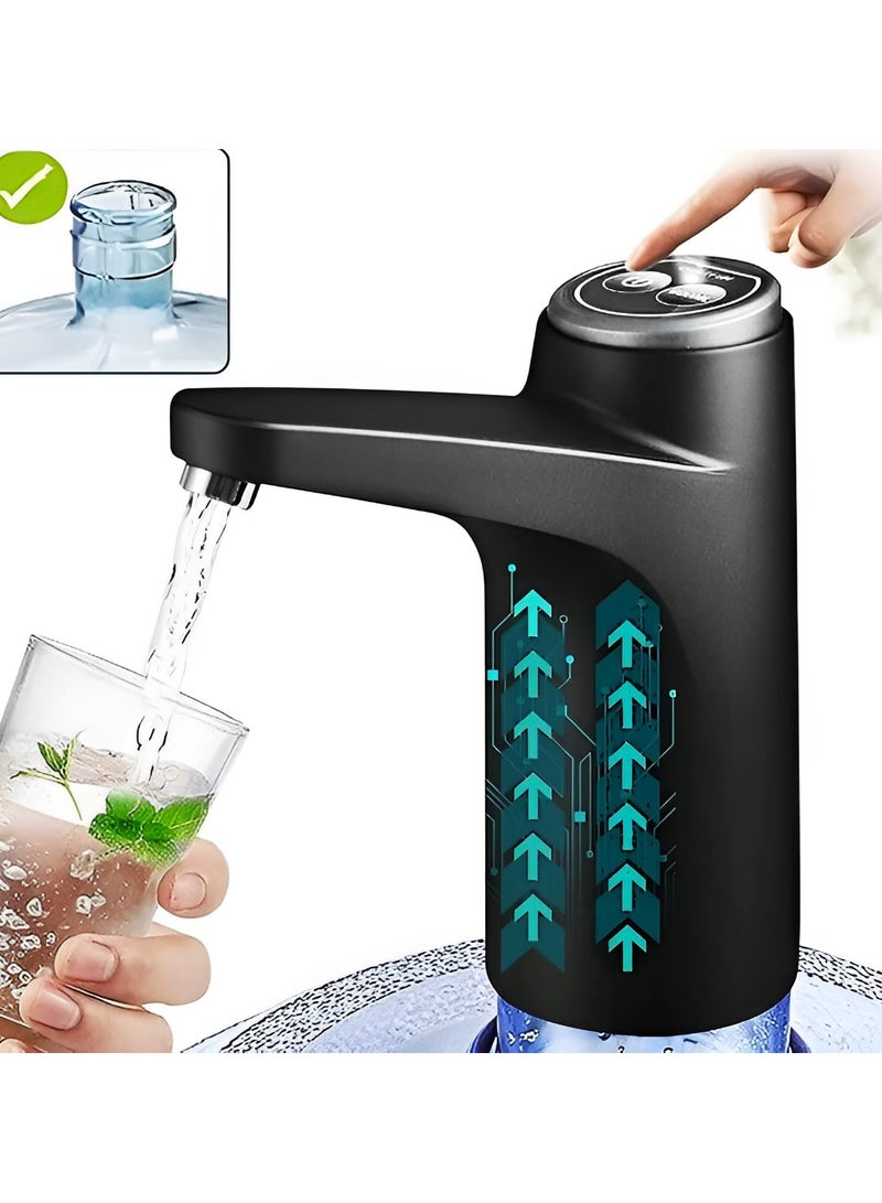 KRAWN Water Dispenser Pump Quantitative Drinking Water Pump Portable USB Charging Electric Bottle Pump Multipurpose Dispenser for Home Camping, Black - Image 3