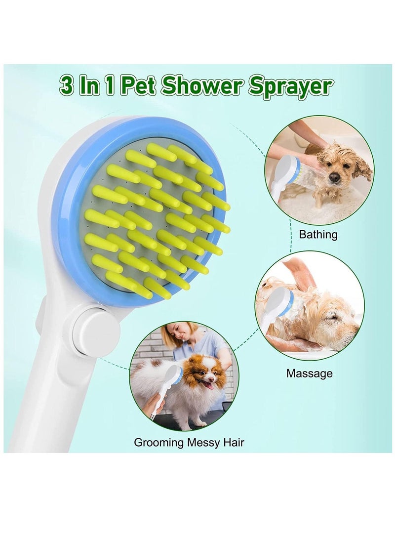 Pet Shower Attachment Shower Head Pet Bath Brush Sprayer for Indoor, Outdoor Bathing, Grooming, Massaging & More For Cats And Dogs - Image 3