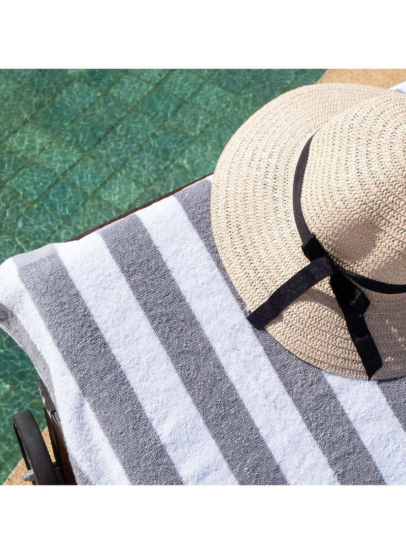 SIGNOOLA Signoola Two Beach towel 70 x 180 cm Grey Stripes, 100% cotton.  - Image 3