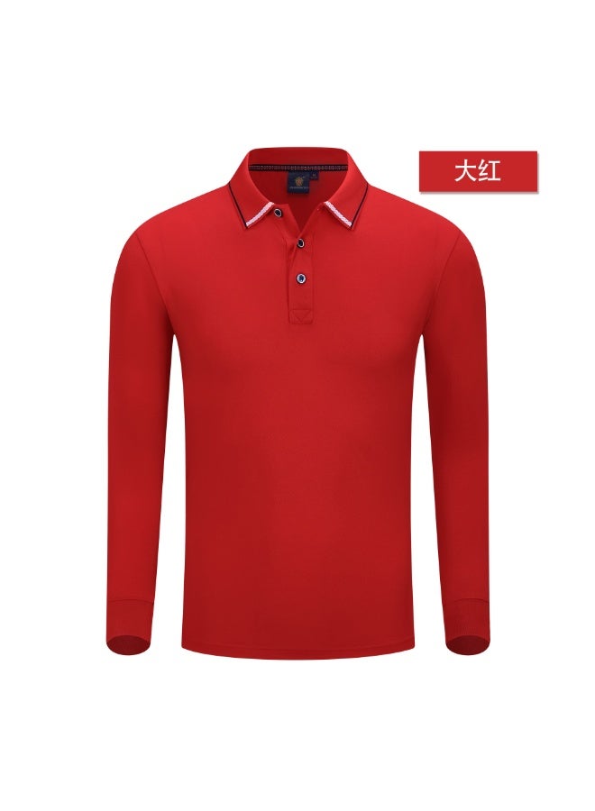 Long Sleeve  Cotton Polo Shirt Collared Work Uniform T-Shirt Corporate Workwear Breathable Men's Fashion - Image 1