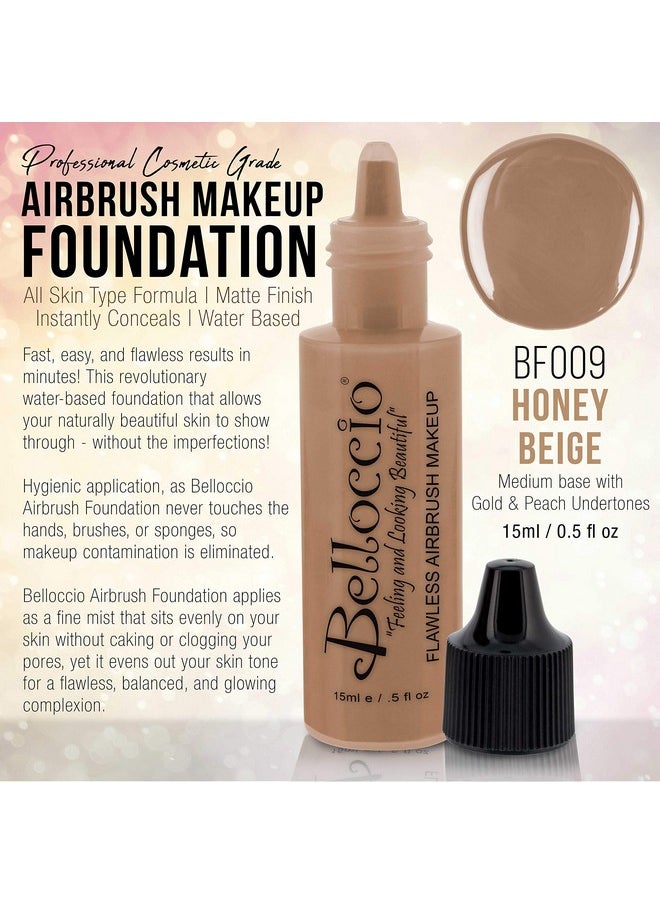 Belloccio 'S Professional Cosmetic Airbrush Makeup Foundation 1/2Oz Bottle: Latte- Medium With Golden, Peachy Undertones  - Image 2