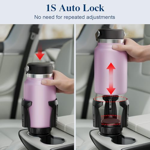 Zeyitian Car Cup Holder Expander, Cup Holder Extender Adapter with Expandable Arm and Adjustable Base, Compatible with Yeti Ramblers, Hydro Flasks, Stanley, Owala Most Coffee Mugs Bottles & Cups (CUP-B-1pack) - Image 5