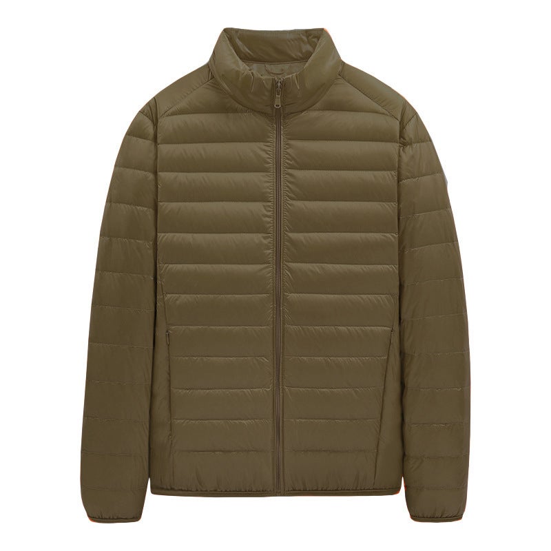 2023 Winter plus size mens down cotton-padded jacket short lightweight cotton-padded jacket work clothes labor protection small cotton-padded jacket mens jacket Army Green - Image 1