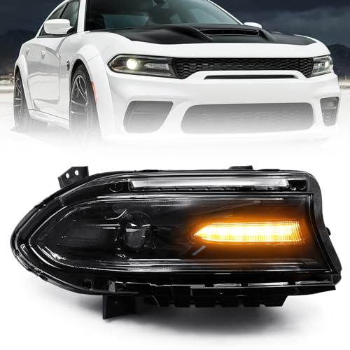 VLINCAR HID Headlight Assembly Compatible with Dodge Charger 2015 2016 2017 2018 2019 2020 2021 (Xenon/HID Model) Headlamp Replacement Right Passenger Side (Not For Halogen Model) - Image 1