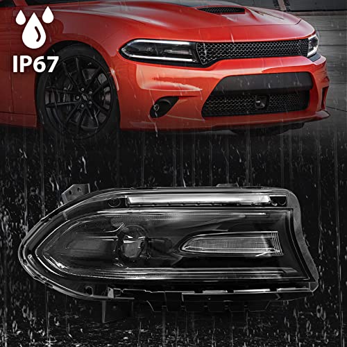 VLINCAR HID Headlight Assembly Compatible with Dodge Charger 2015 2016 2017 2018 2019 2020 2021 (Xenon/HID Model) Headlamp Replacement Right Passenger Side (Not For Halogen Model) - Image 3