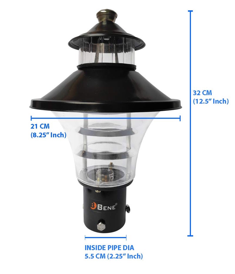 BENE® Gate Light/Garden Light/Outdoor Lamp Fiera (Black, 21 Cms) - Image 2