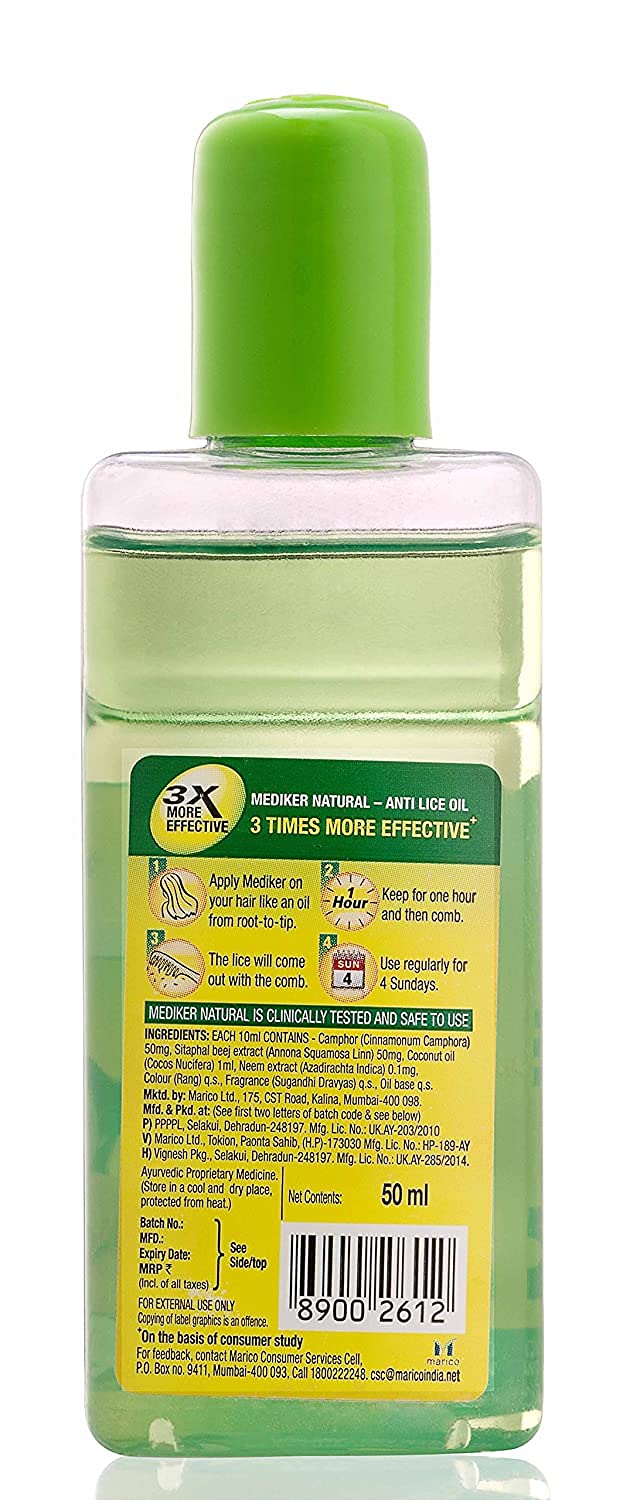 Mediker Anti Lice Treatment Hair Oil, 50ml - Image 2