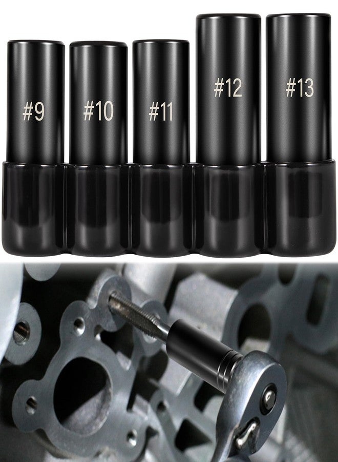 Sunluway 71670 Tap Socket Set Fits 5/8", 11/16", 3/4", 7/8" and 1" Taps, 1/2" Drive, Tap Sockets Adapter For Larger, M.C.T.I. Standard Taps, Large Tap Socket Wrench Set - Image 1