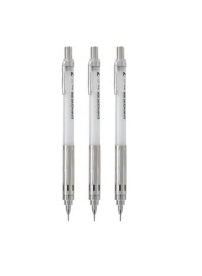 Pentel قلم رصاص ميكانيكي جراف جير 300 من 3 قطع برأس 0.7 مم برميل أبيض - Image 1