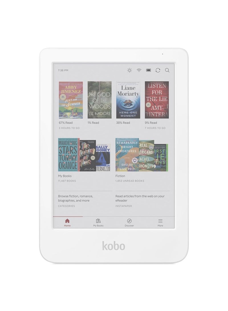 Kobo Clara Colour | Colour eReader | 6” Glare-Free Colour E Ink Kaleido™ 3 Display | Dark Mode Option | Waterproof | Audiobooks | 16GB of Storage | White - Image 1