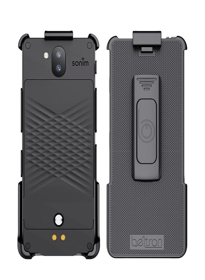 جراب BELTRON Sonim XP10، حامل مشبك حزام شديد التحمل (AT&T FirstNet Verizon XP9900) الميزات: تثبيت آمن، مزلاج سريع الفتح، مشبك حزام دوار متين (يدعم حزام الخدمة 2.25 بوصة) - Image 5