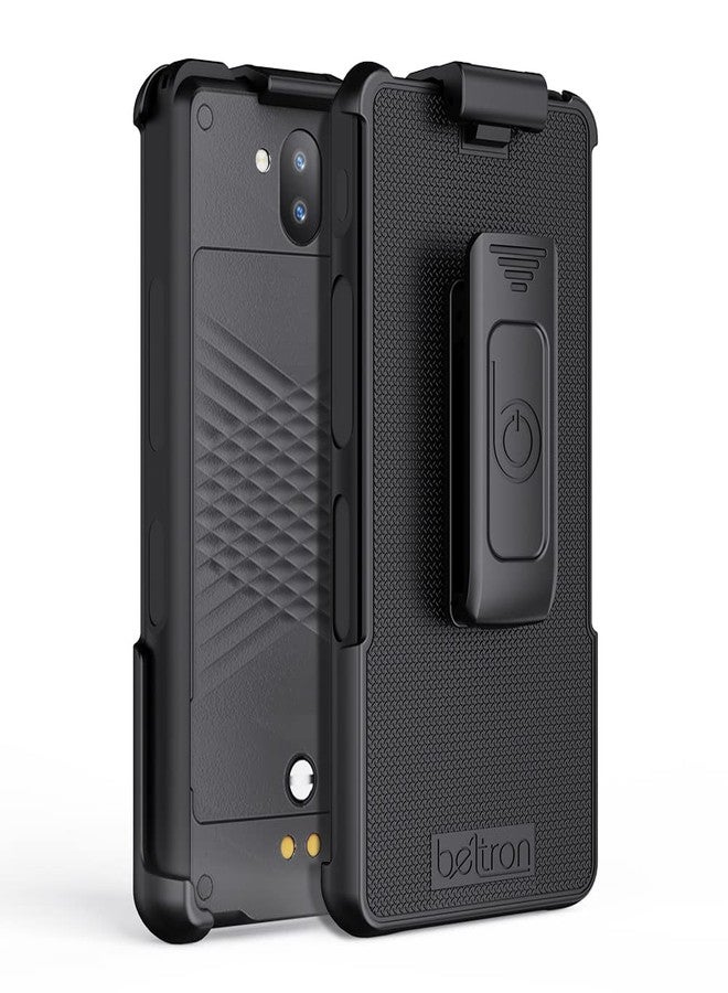 جراب BELTRON Sonim XP10، حامل مشبك حزام شديد التحمل (AT&T FirstNet Verizon XP9900) الميزات: تثبيت آمن، مزلاج سريع الفتح، مشبك حزام دوار متين (يدعم حزام الخدمة 2.25 بوصة) - Image 2