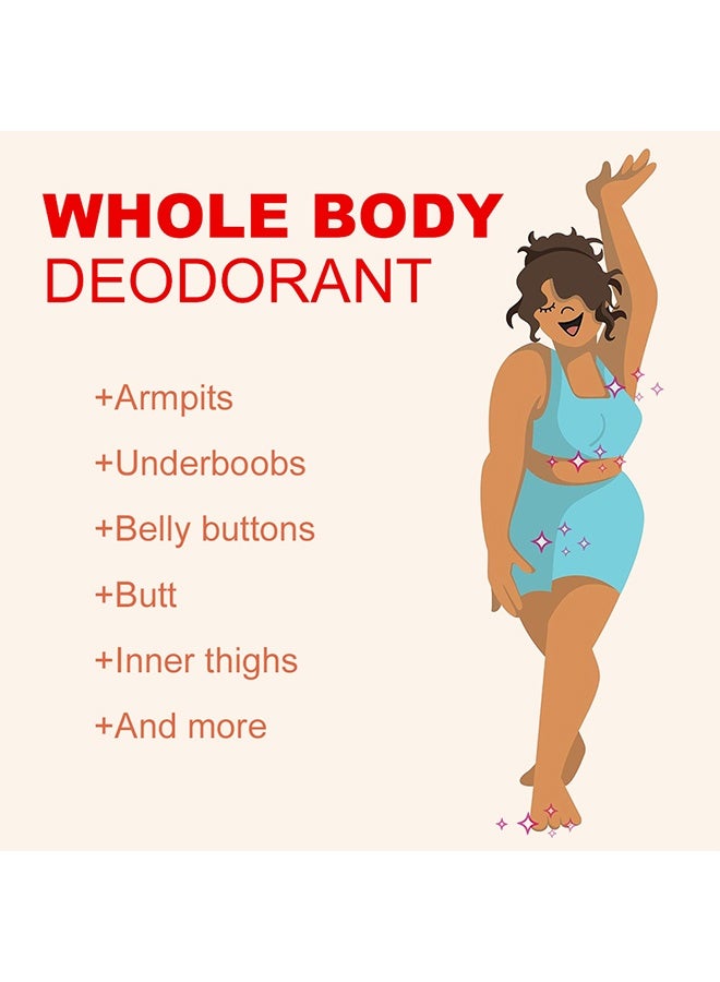 لينماي مزيل العرق لكامل الجسم - مزيل عرق للعناية بالجسم للتحكم في الرائحة بدون توقف كريم صلب غير مرئي للإبطين وأجزاء الجسم الأخرى خالي من الألومنيوم بدون بقايا بيضاء للتحكم في الرائحة مزيل عرق طويل الأمد للجسم رمان 40 جم - Image 5