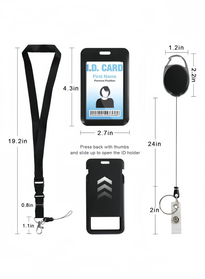 حامل شارة هوية قابل للسحب مع حبل قابل للفصل، بكرة شارة شديدة التحمل، سلسلة مفاتيح قابلة للفصل، حامل بطاقات السفن السياحية، للممرضات والمعلمين وموظفي الامن للنساء والرجال - Image 2