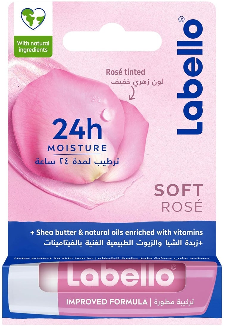 Labello - Lip Balm Moisturising Lip Care Soft Rose 4.8 g - Image 1