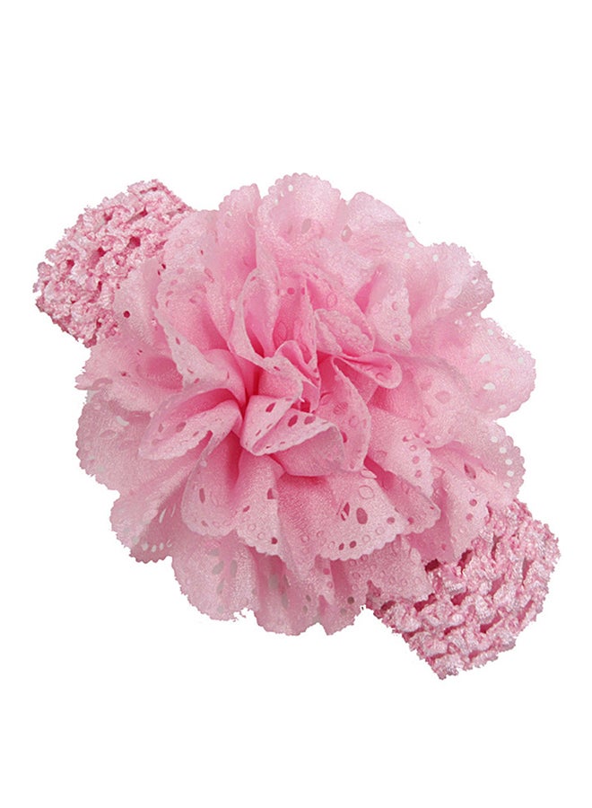 ربطة رأس بتصميم زهور وردي