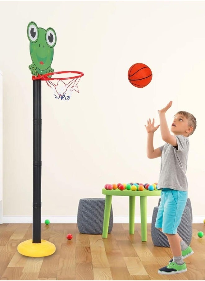 JOGAMS Kids Basketball Stand Indoor Outdoor Home Basketball Shooting Height Adjustable Sports Toy with 1 Ball and Air Pump  - Image 5