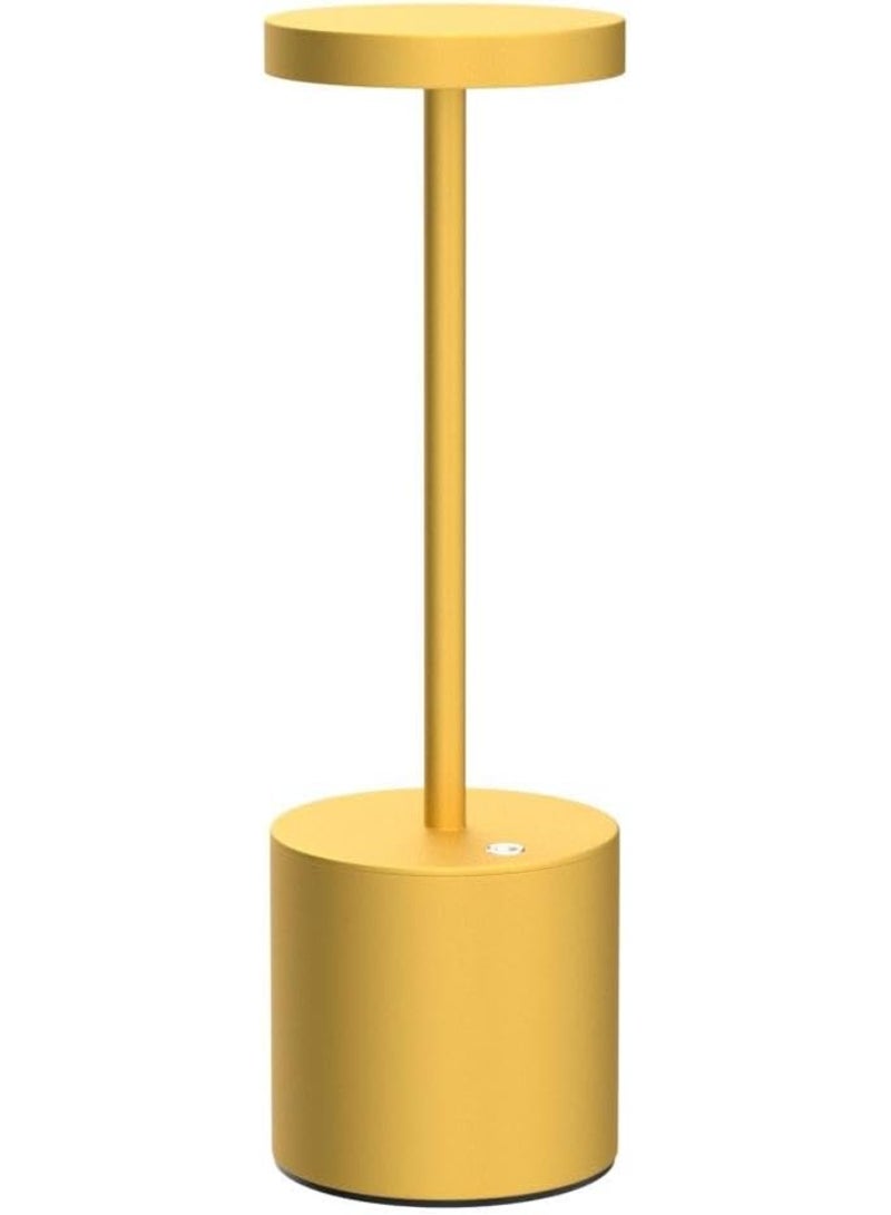 Tertial Wireless LED Table Lamp - Rechargeable Modern Metal Desk Light with 2 Brightness Levels - Indoor Outdoor Battery Operated Lamp for Bedroom Restaurant Café - 26x8x8 cm - Gold - Image 1
