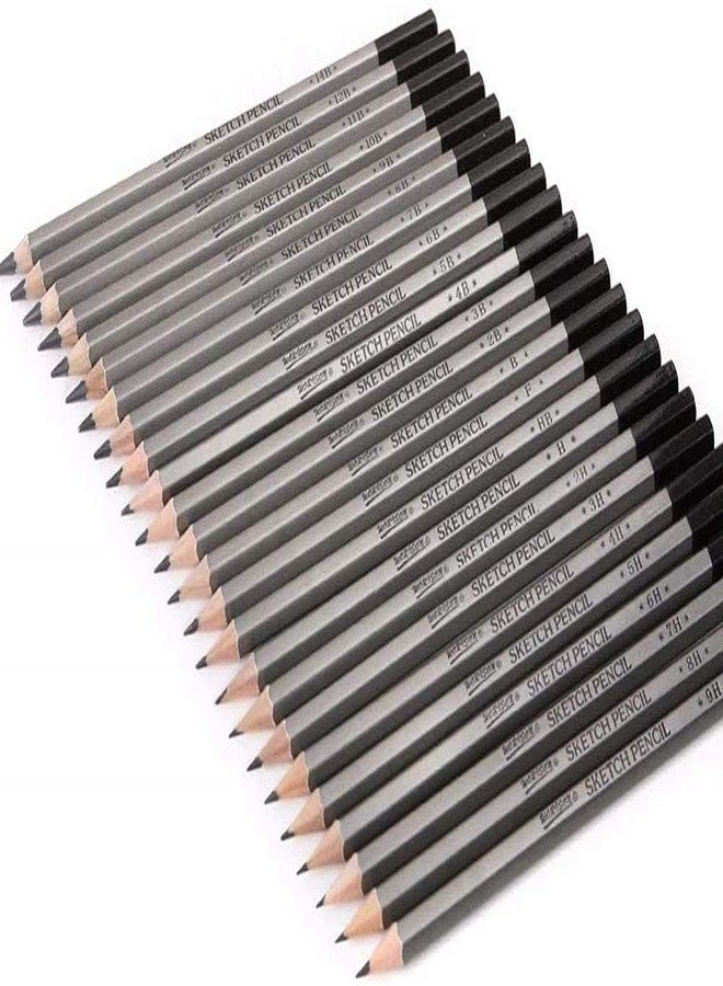 Craftacious Degree Pencils For Sketching Shading (24 Pencils- 9H, 8H, 7H, 6H, 5H, 4H 3H, 2H, H, Hb, F, B, 2B, 3B, 4B, 5B, 6B, 7B, 8B, 9B, 10B, 11B, 12B, 14B), Black - Image 4
