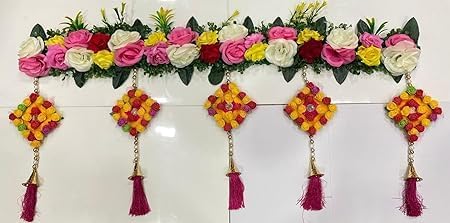 SP SELLPLUS Handmade Satin Velvet Rose with Woolen Kite Bandhanwar Decorative Hanging WeddingHomeOffice Festivals is Very Useful