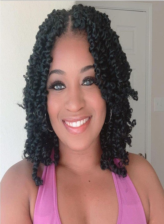 بوهوبابي شعر كروشيه BOHOBABE مجدول مسبقًا بتصميم Passion Twist، طوله 10 بوصات، قصير، مع حلقات مسبقة، عبوتان (1B) - Image 1