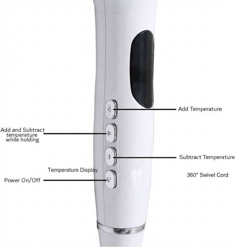 BoSidin Professional Automatic Hair Curler | Ceramic Rotating Curling Iron with Temperature Control, Digital Display & Auto Spin Chamber - White - Image 4