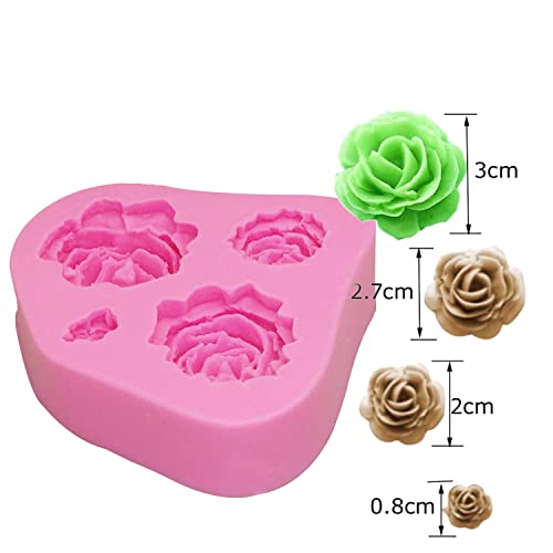 AMZTOART 1pc 3D Rose Flower Shape Silicone Soap Mold Form Chocolate Cake Mold Handmade Diy Fondant Decoration Soap Making Tools (0116) - Image 2