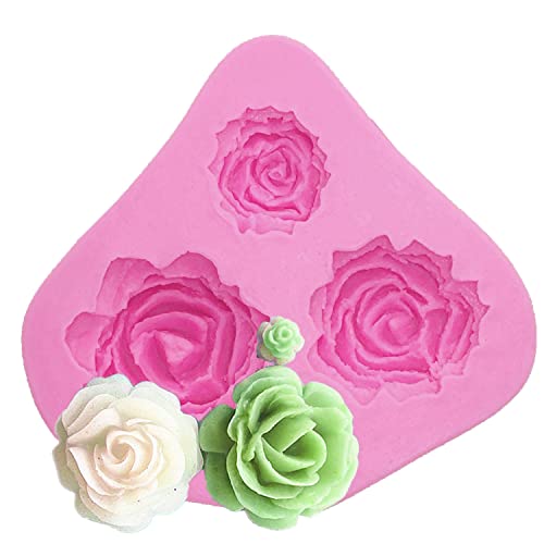 AMZTOART 1pc 3D Rose Flower Shape Silicone Soap Mold Form Chocolate Cake Mold Handmade Diy Fondant Decoration Soap Making Tools (0116) - Image 1