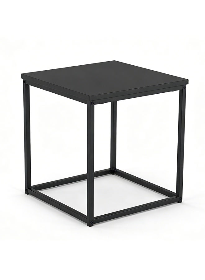 Migue home طقم من 2 طاولة قهوة مربعة متداخلة لغرفة المعيشة، طاولة جانبية، تجميع سهل، لون أسود - Image 5