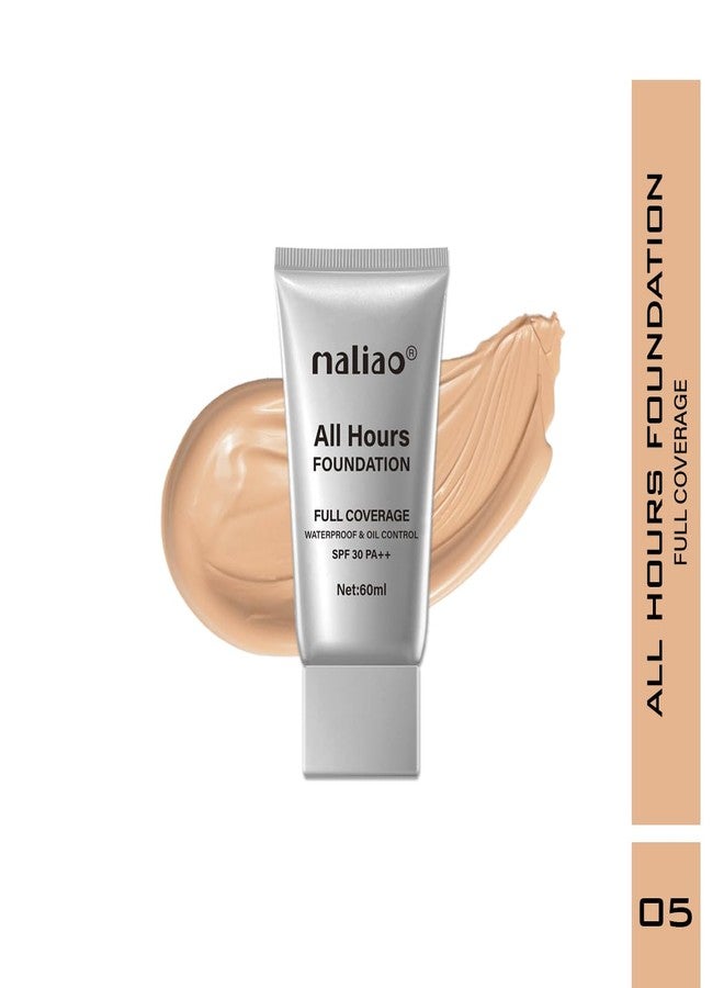 Maliao All Hours Foundation - Full Coverage, Waterproof, Oil Control, SPF 30 PA++ (05-NATURAL NUDE) - Image 2