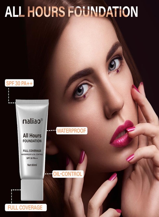 Maliao All Hours Foundation - Full Coverage, Waterproof, Oil Control, SPF 30 PA++ (05-NATURAL NUDE) - Image 5