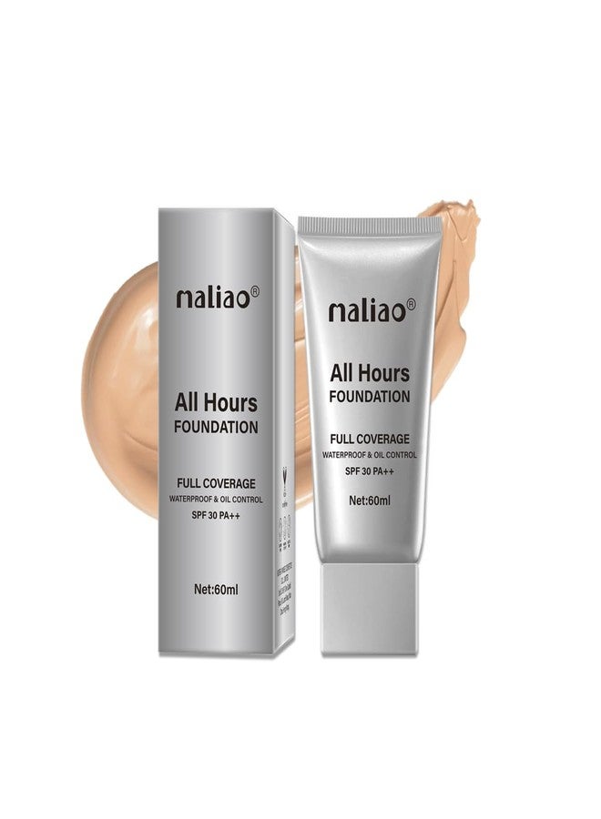 Maliao All Hours Foundation - Full Coverage, Waterproof, Oil Control, SPF 30 PA++ (05-NATURAL NUDE) - Image 1