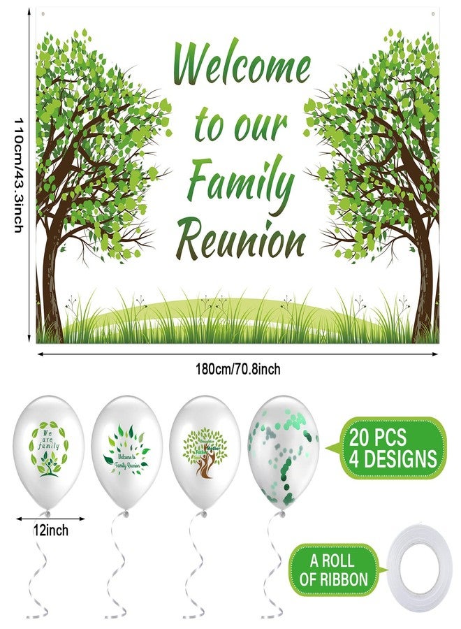 Jiuguva 21 Pcs 2025 Family Reunion Party Decorations, Welcome to Our Family Tree Reunion Banners Backdrops and Latex Balloons for Home Gathering Party Supplies Photo Props Decorations - Image 3