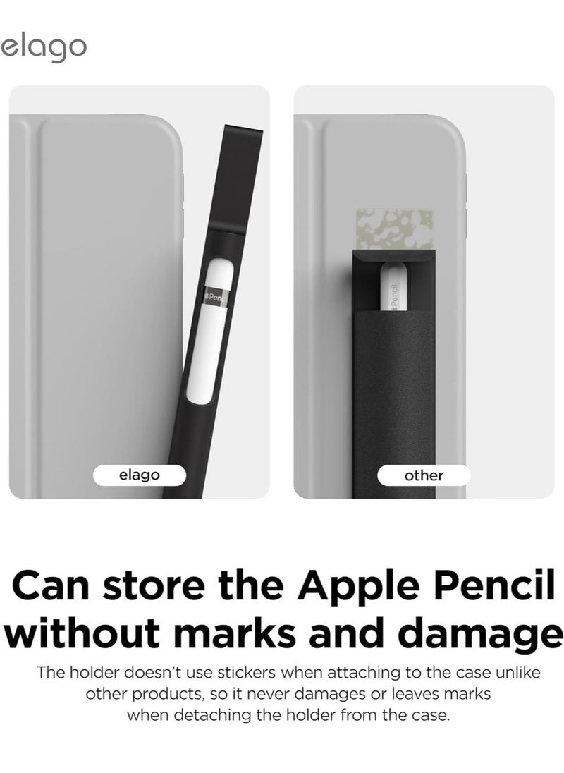 Elago Silicone Pencil Holder for iPad, iPad Air, iPad Pro 11, iPad Pro 12.9 and Apple Pencil Pro, Apple Pencil 2nd Gen, Apple Pencil 1st Gen, Apple Pencil USB-C - Black  - Image 3