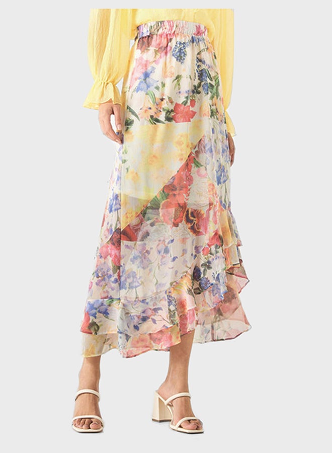 2Xtremz Floral Printed High Wait Skirt - Image 1