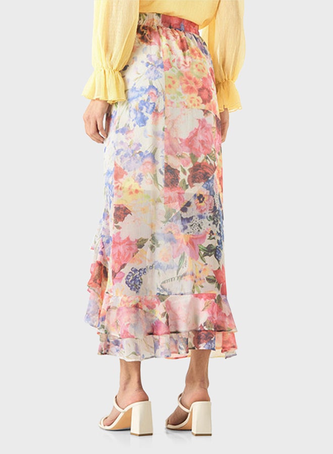 2Xtremz Floral Printed High Wait Skirt - Image 2