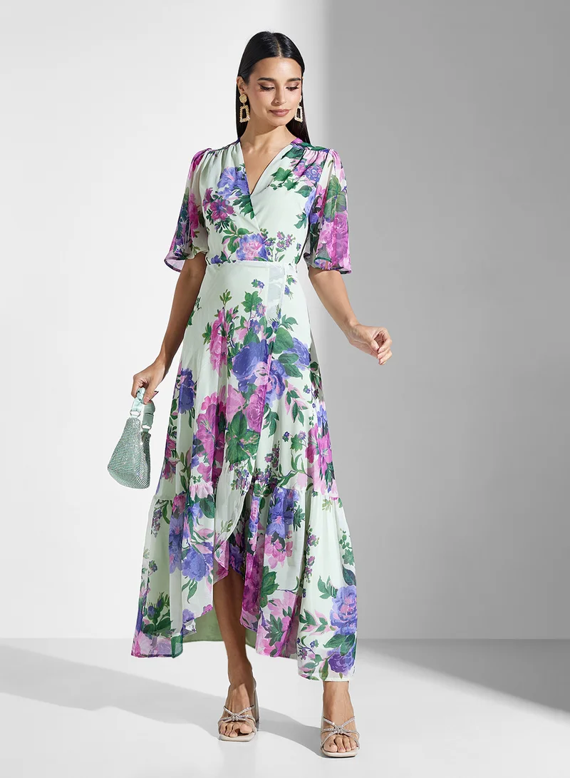 Hope & Ivy Floral Print Maxi Dress