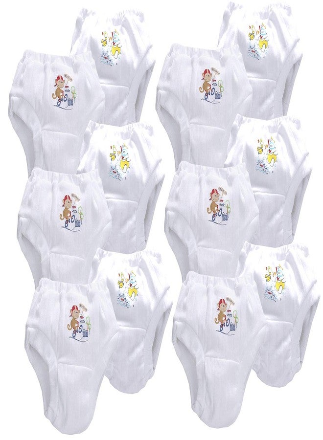 mittenbooty� New Born Cotton Unisex Baby Drawer's Pack of 12 White - Image 1