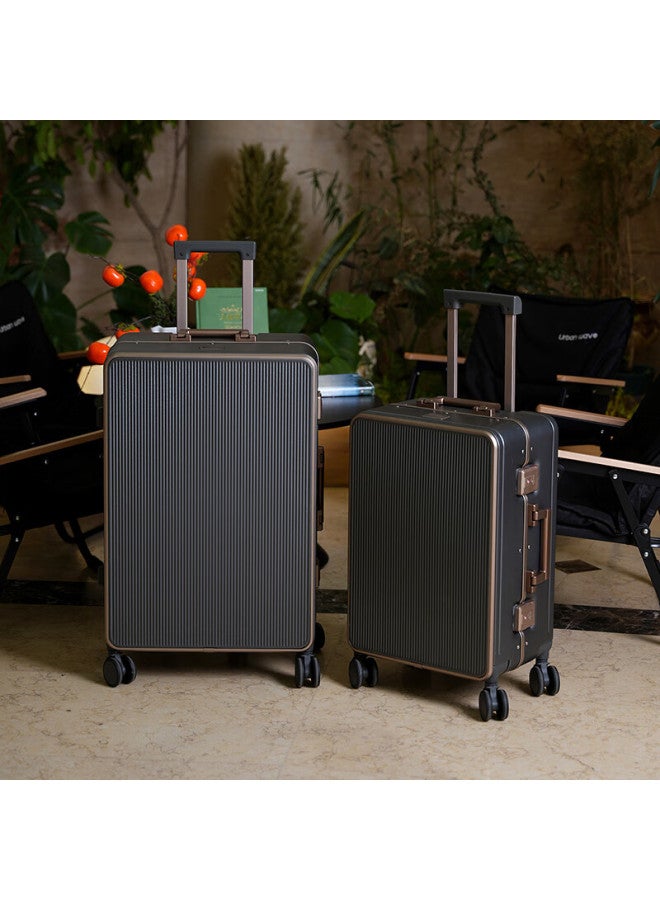 Jevi Thickened Aluminum Frame Large Capacity 24-inch Travel Luggage Suitcase With Trolley Handle For Men, Women, Students, And Business Use, Password Lock - Image 3