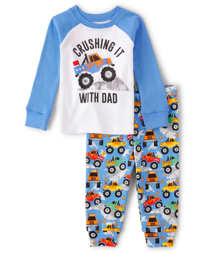 THE CHILDRENS PLACE The Childrens Placeand Toddler Long Sleeve Top and Pants Snug Fit 100 Cotton 2 Piece Pajama SetSPRING BLUE69 MONTHS